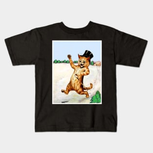 Cat with a Top Hat : A Louis Wain abstract psychedelic Art Print Kids T-Shirt